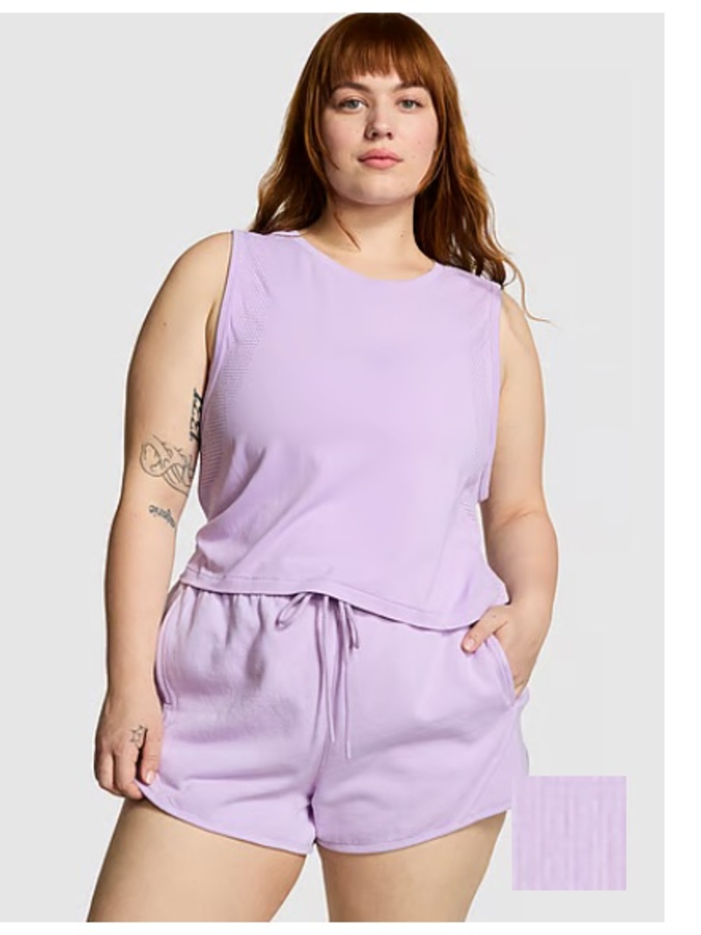NWT VICTORIA'S SECRET PINK SEAMLESS DRAPEY MUSCLE TANK PURPLE SIZE XS